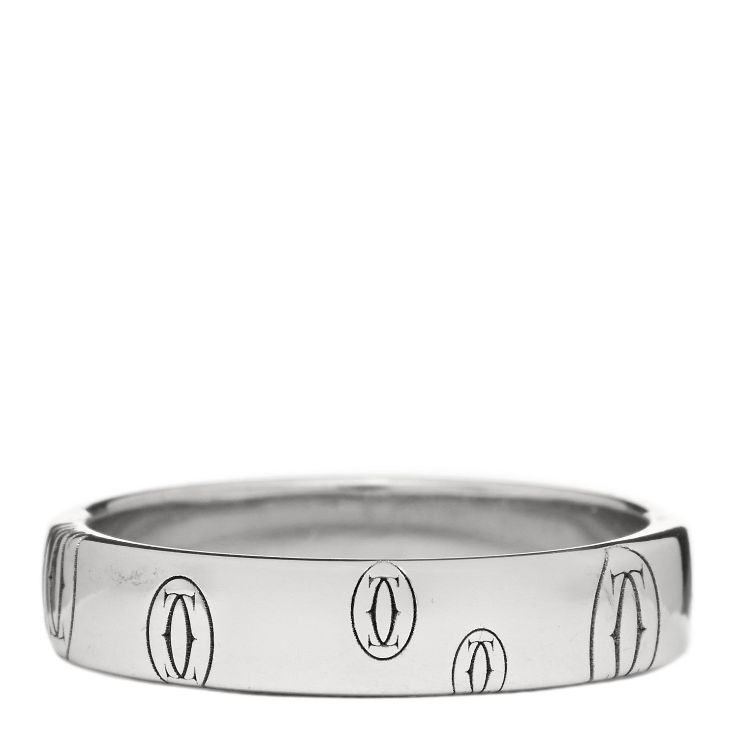 Cartier 18K White Gold 4mm Happy Birthday Band Ring 51 5.75 2 of 3
