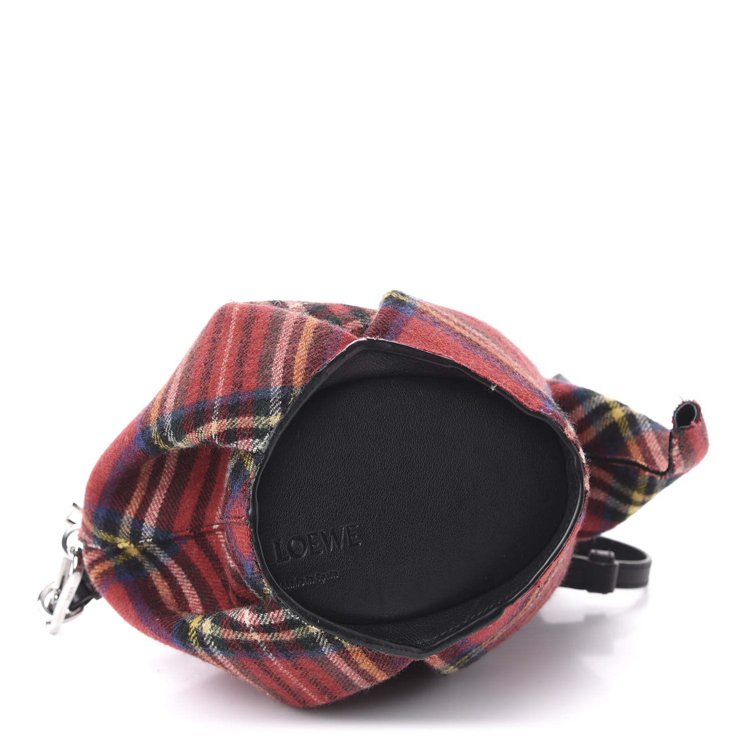 Loewe Wool Calfskin Mini Elephant Crossbody Bag Red Tartan 4 of 11