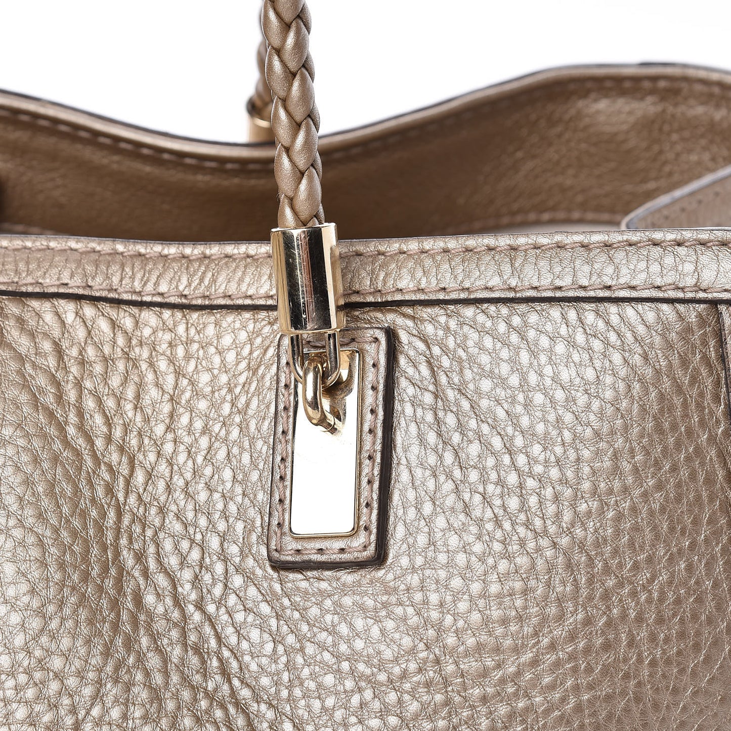 Metallic Pebbled Calfskin Medium Bella Tote Gold