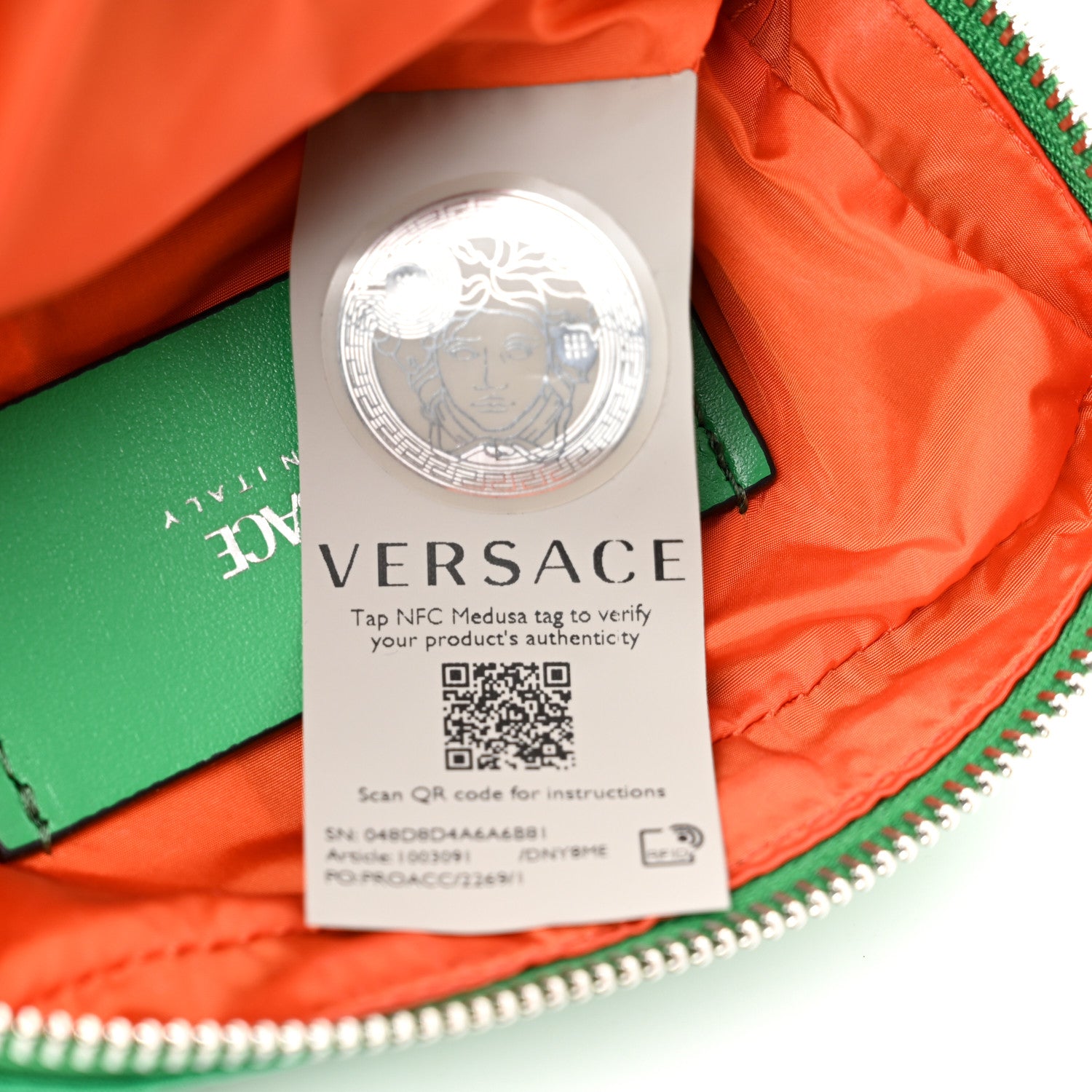 Versace Nylon Palazzo Medusa Crossbody Bag Green 7 of 10
