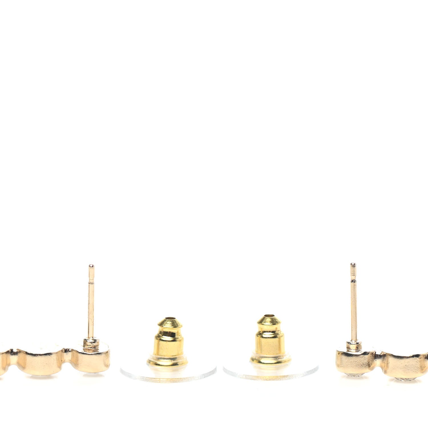 Chanel Crystal CC Drop Earrings Gold 3 of 4