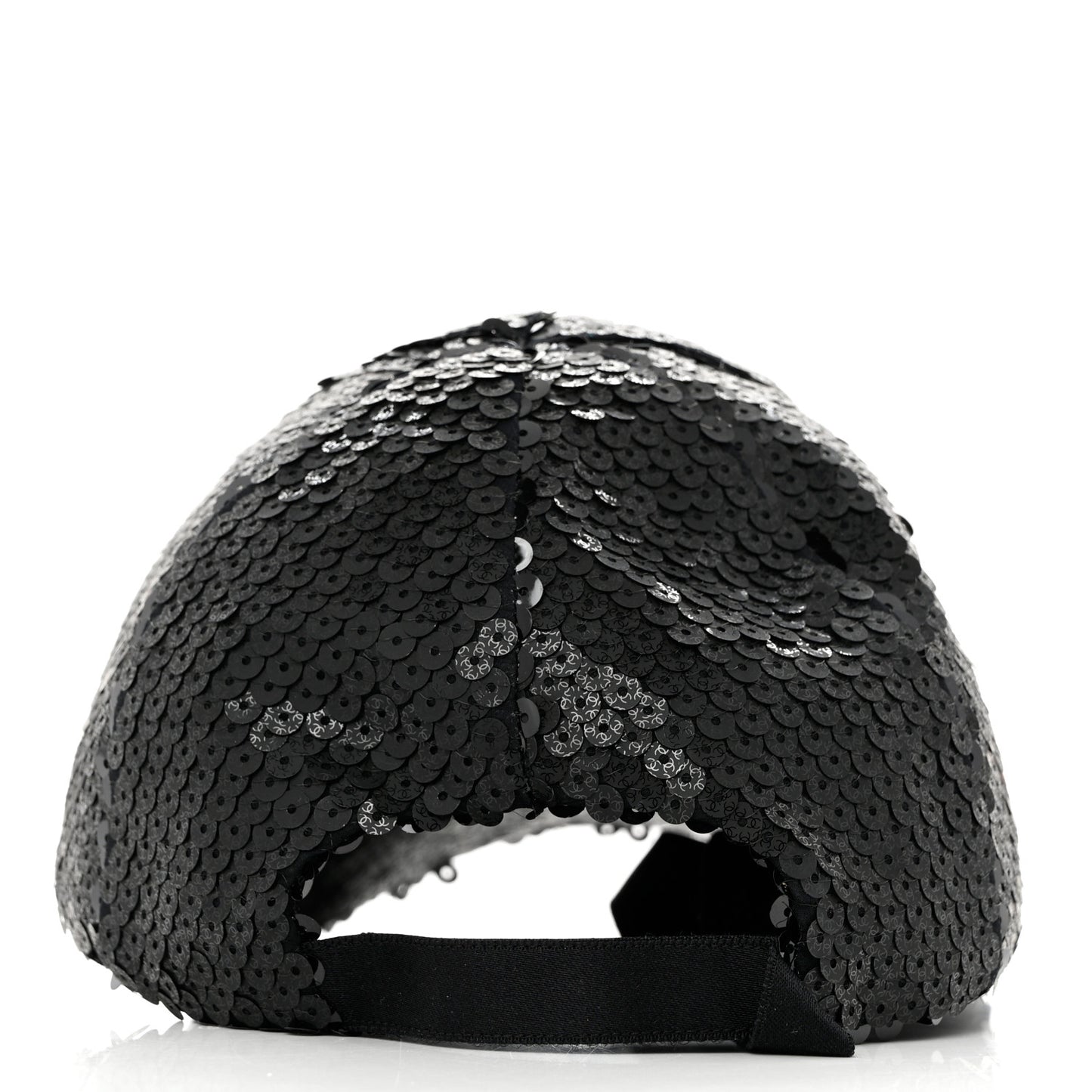 Sequin Embellished CC Baseball Cap Hat Black