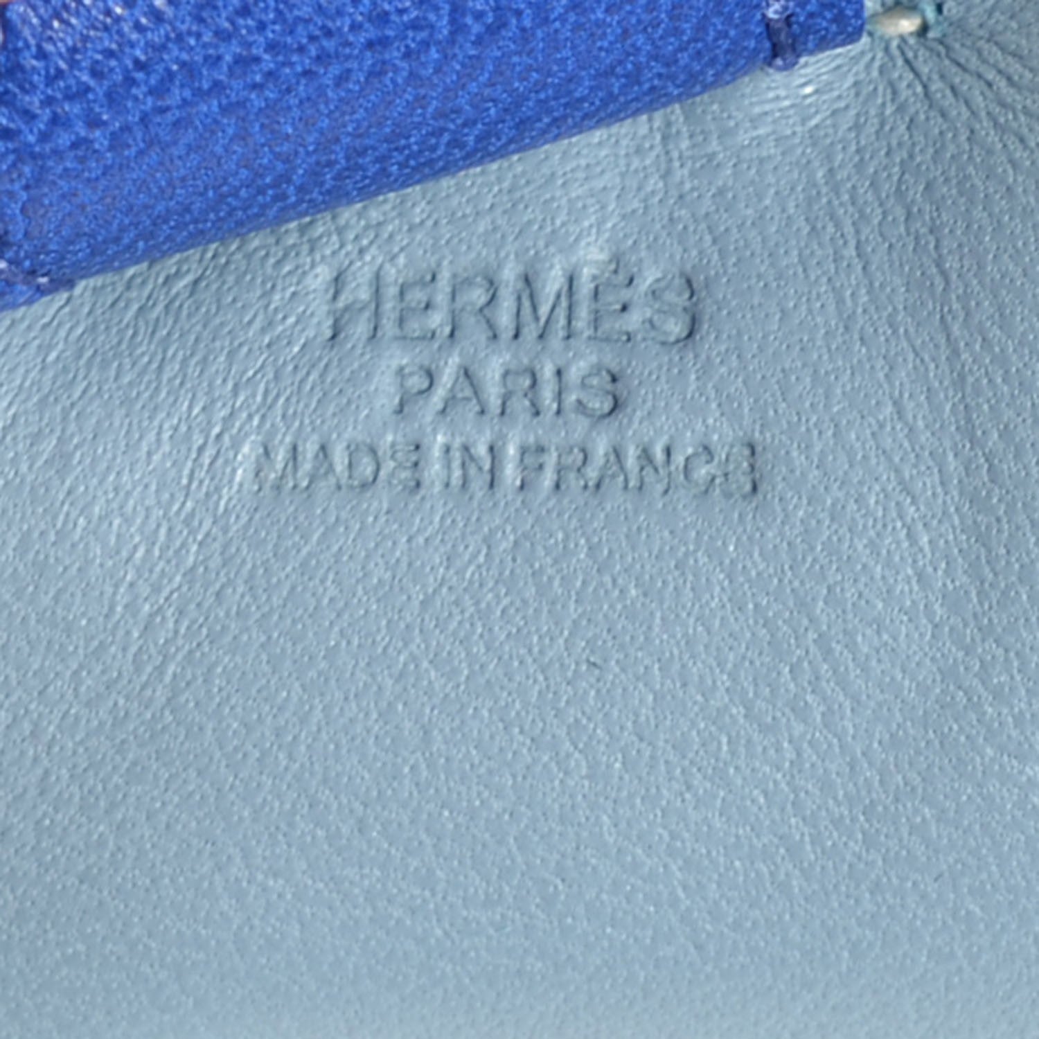 Hermes Milo Lambskin Grigri Rodeo Horse Bag Charm PM Bleu Lin Bleu Electrique Noir 4 of 4