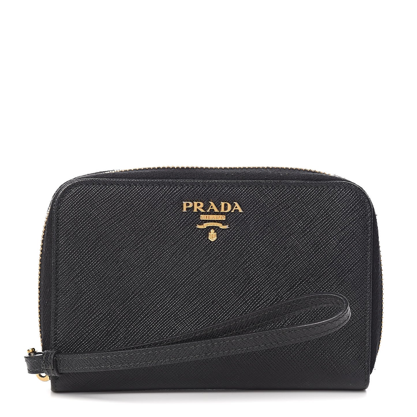 Saffiano Phone Wristlet Wallet Black