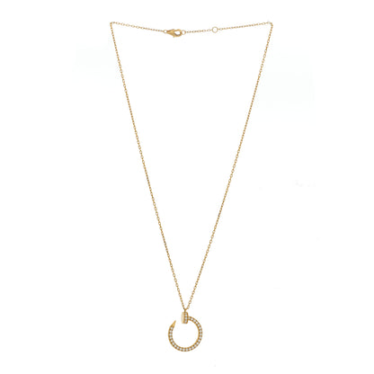 Cartier 18K Yellow Gold Diamond Juste Un Clou Paved Pendant Necklace 3 of 6