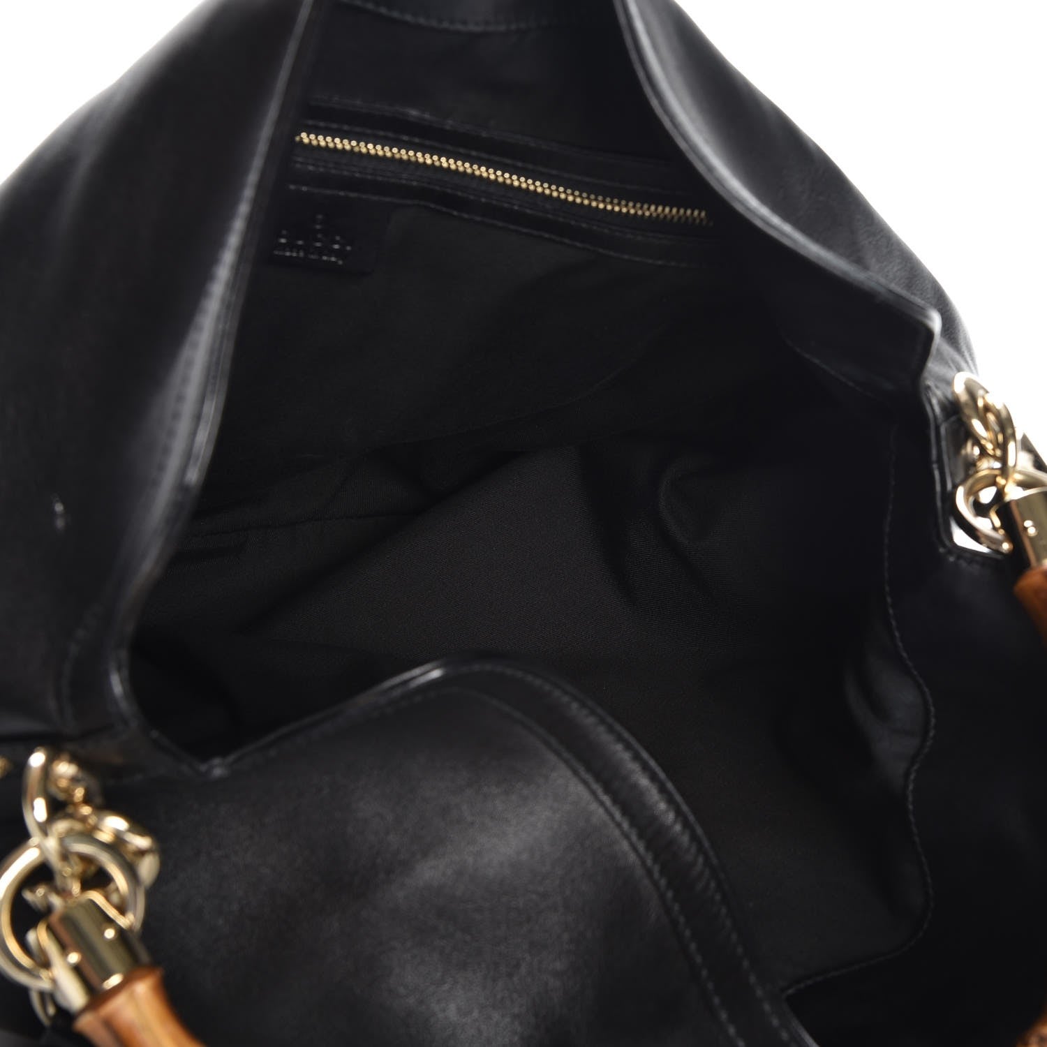 Gucci Calfskin Peggy Bamboo Top Handle Hobo Black 6 of 8
