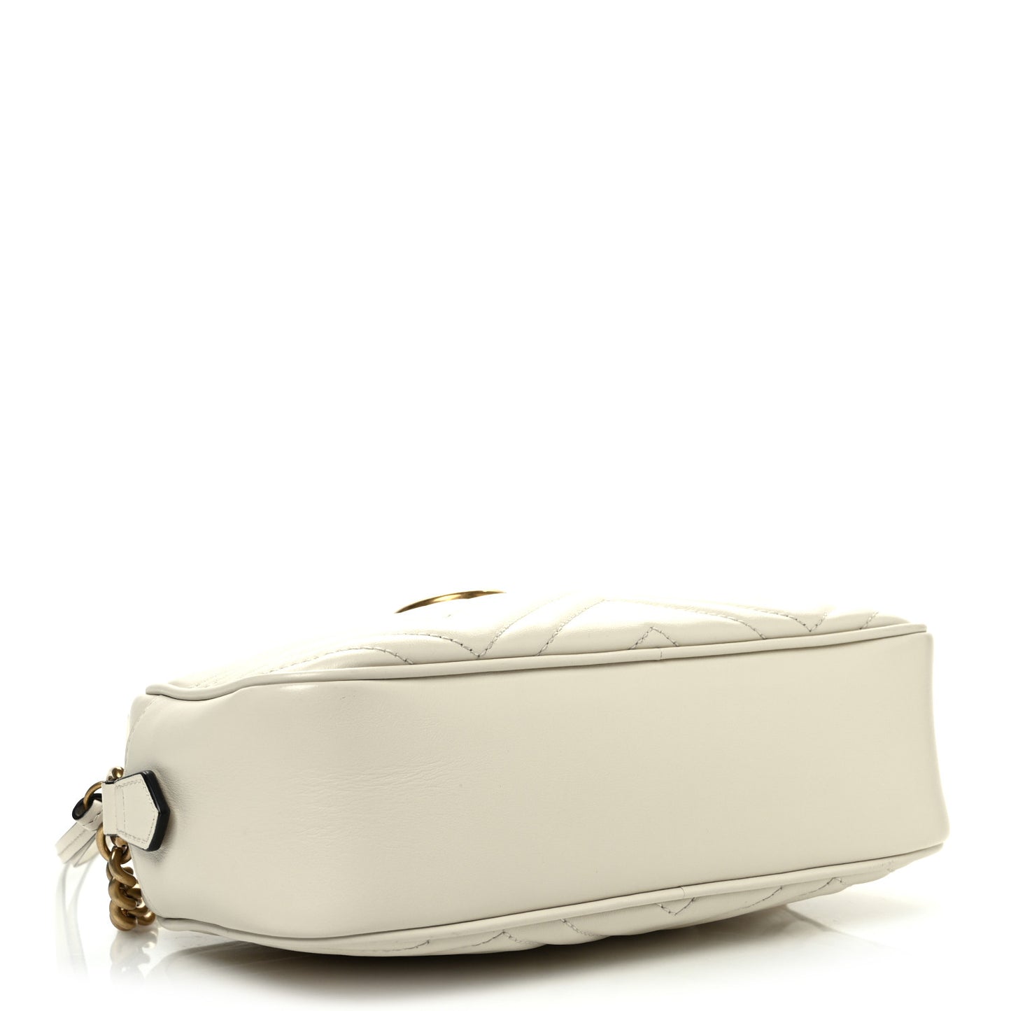 Calfskin Matelasse Small GG Marmont Chain Shoulder Bag White