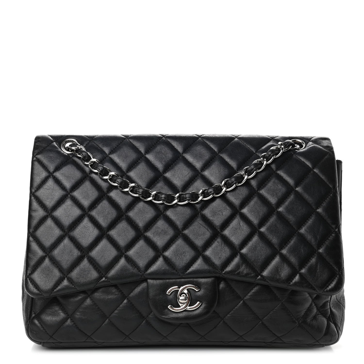Chanel Lambskin Quilted Maxi Single Flap Black 1 of 4