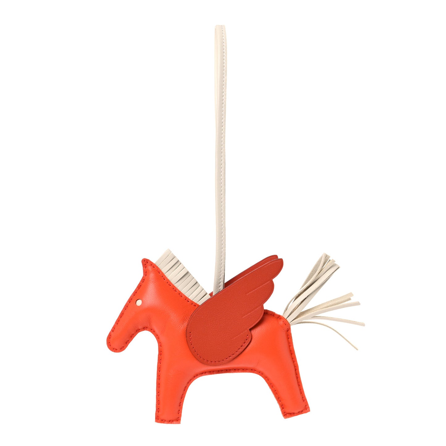 Milo Lambskin Grigri Rodeo Pegase Horse Bag Charm MM Orange Poppy Craie Terre Battue