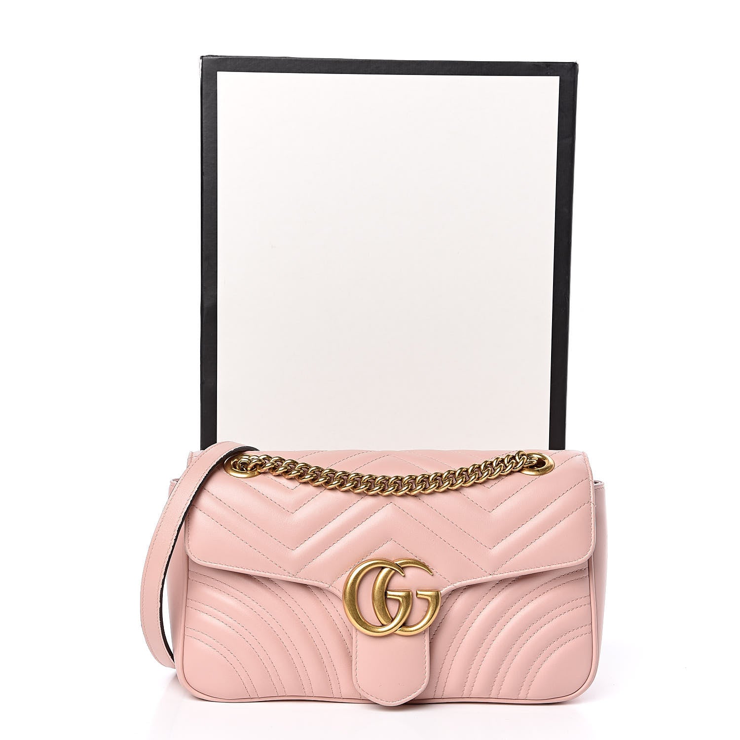 Gucci Calfskin Matelasse Small GG Marmont Shoulder Bag Perfect Pink 15 of 15