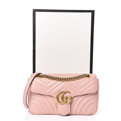 Gucci Calfskin Matelasse Small GG Marmont Shoulder Bag Perfect Pink 15 of 15