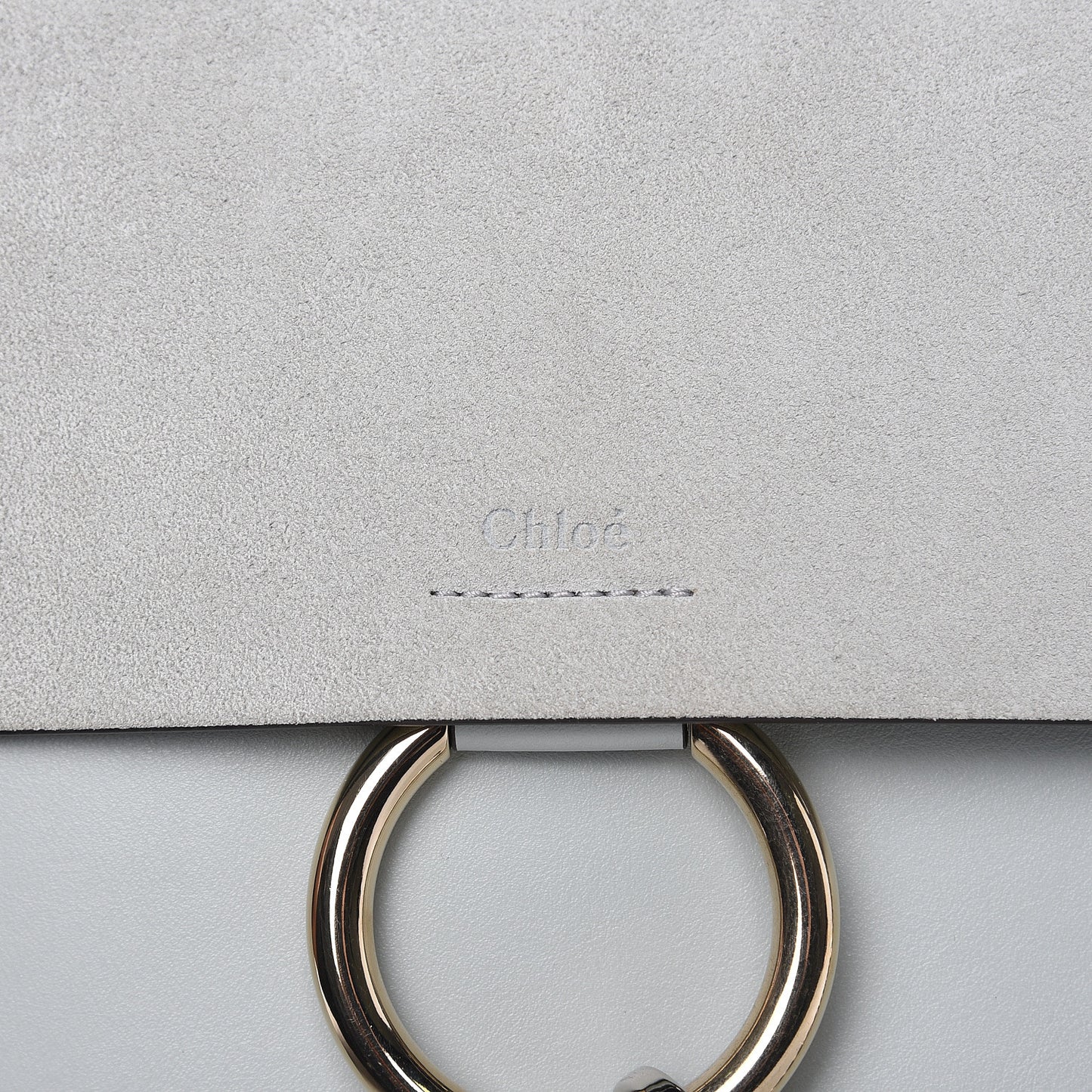 Calfskin Suede Medium Faye Shoulder Bag Airy Grey