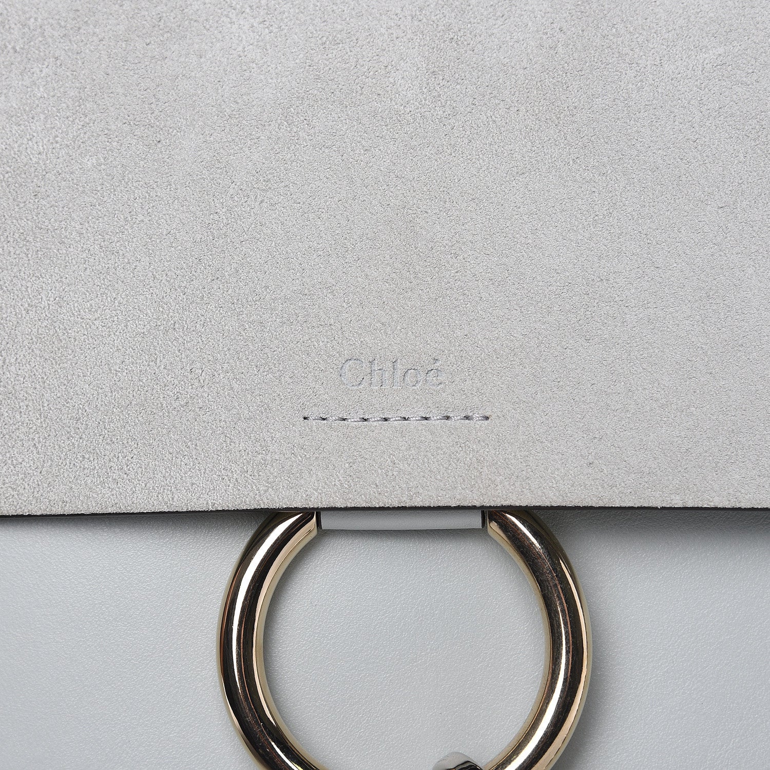 Chloe Calfskin Suede Medium Faye Shoulder Bag Airy Grey 7 of 10