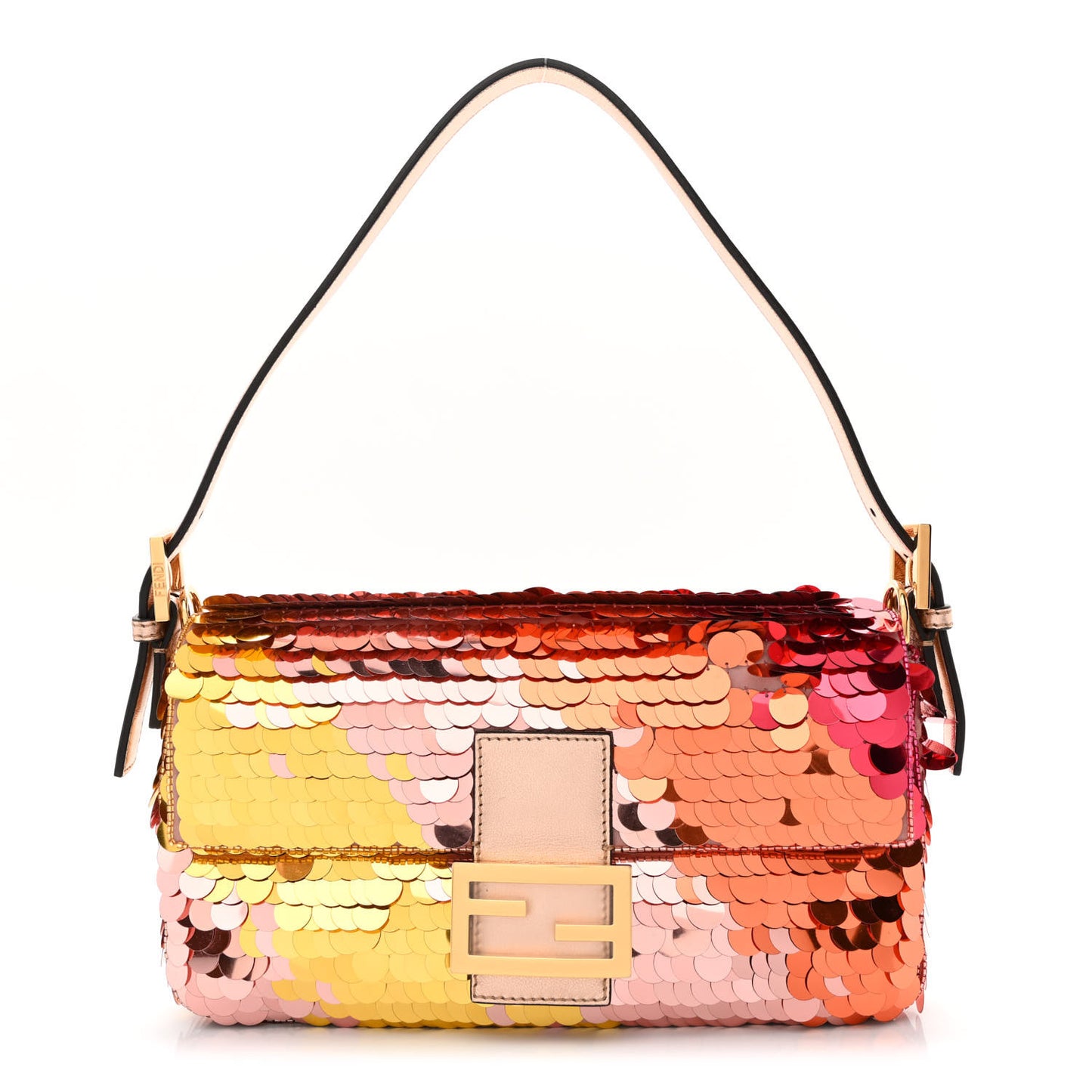 Sequin Paillettes Vitello Laminato Striped Baguette 1997 Multicolor