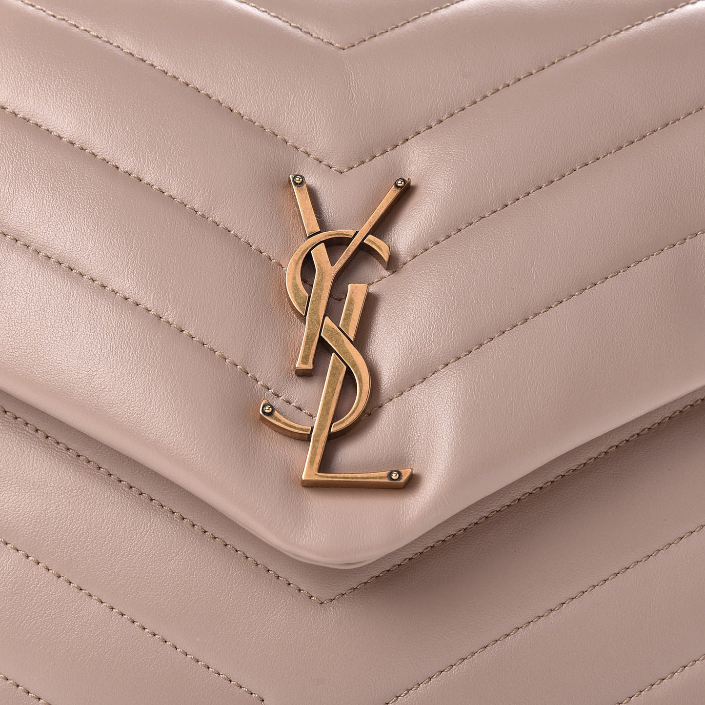 Calfskin Y Quilted Monogram Medium Loulou Chain Satchel Light Natural