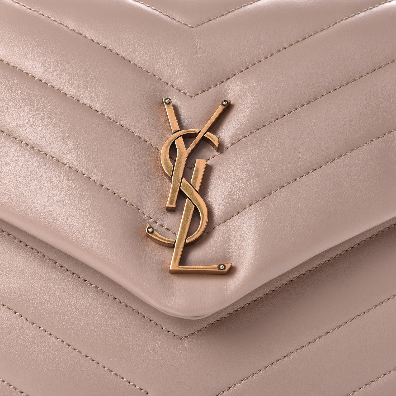 Saint Laurent Calfskin Y Quilted Monogram Medium Loulou Chain Satchel Light Natural 10 of 12