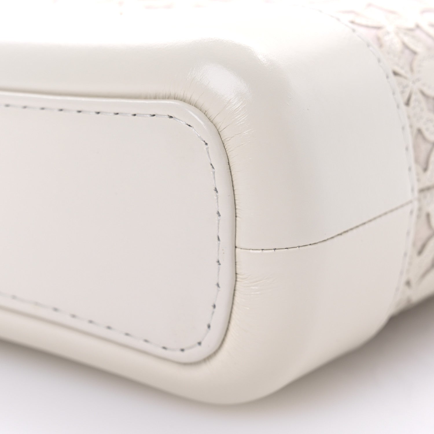 Chanel Calfskin Wool Felt Embossed Small Gabrielle Logo Hobo White 10 of 11