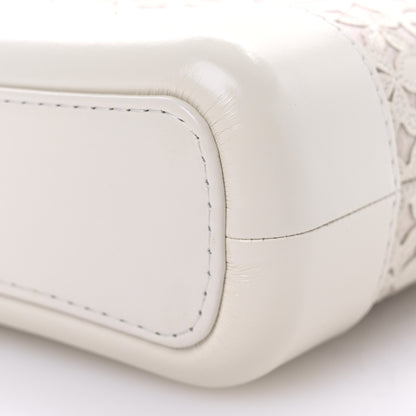 Chanel Calfskin Wool Felt Embossed Small Gabrielle Logo Hobo White 10 of 11
