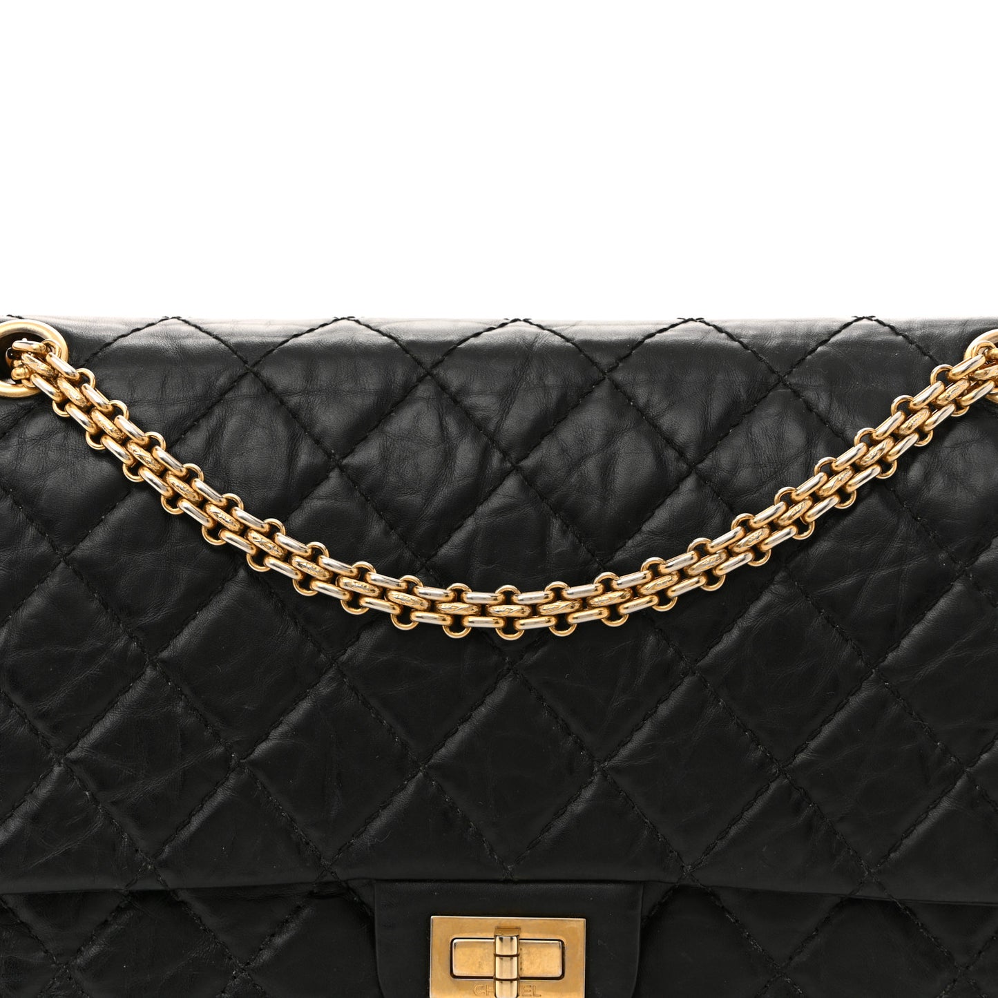 Aged Calfskin Quilted 2.55 Reissue 226 Flap Black