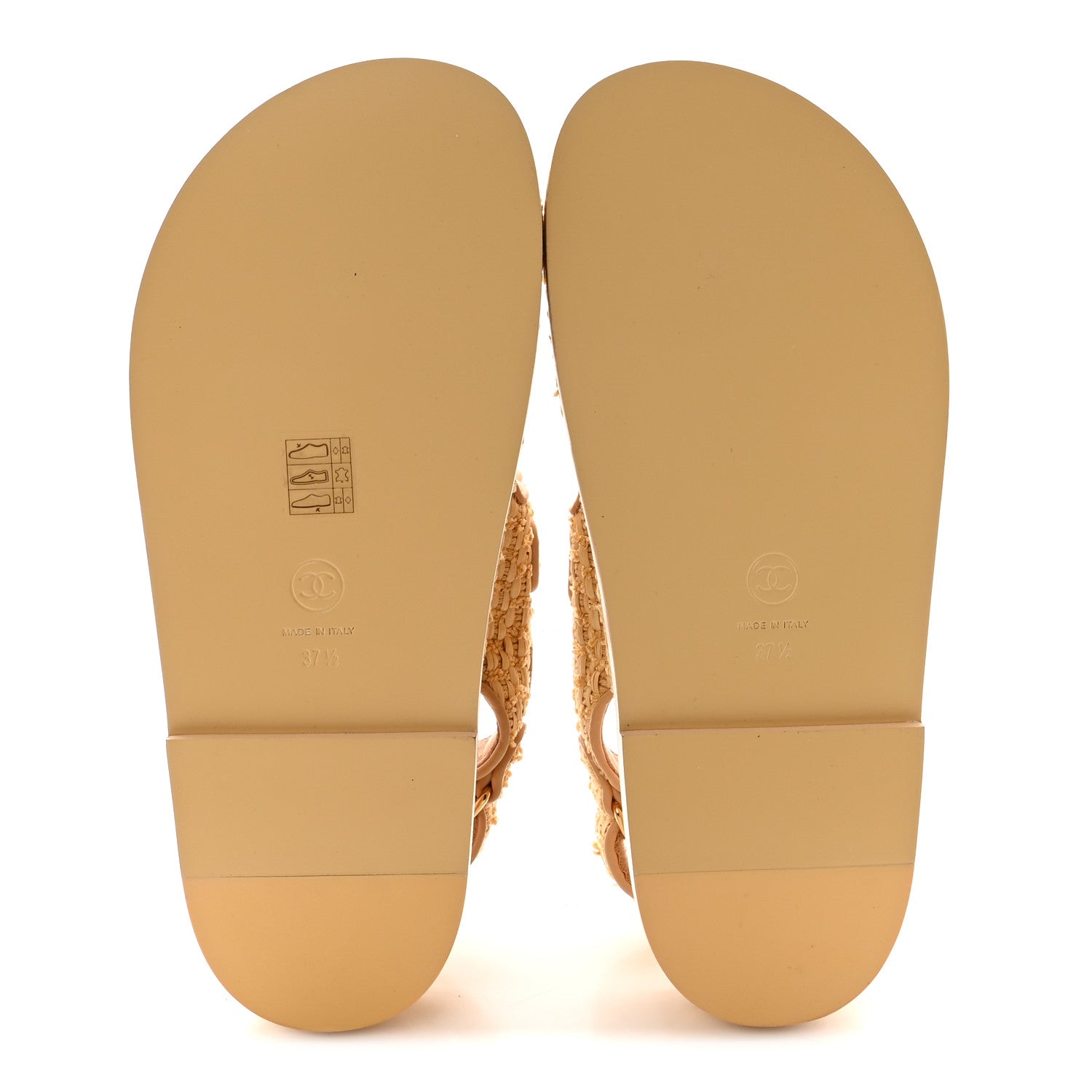 Chanel Braided Fabric Velcro Dad Sandals 37.5 Beige 6 of 9