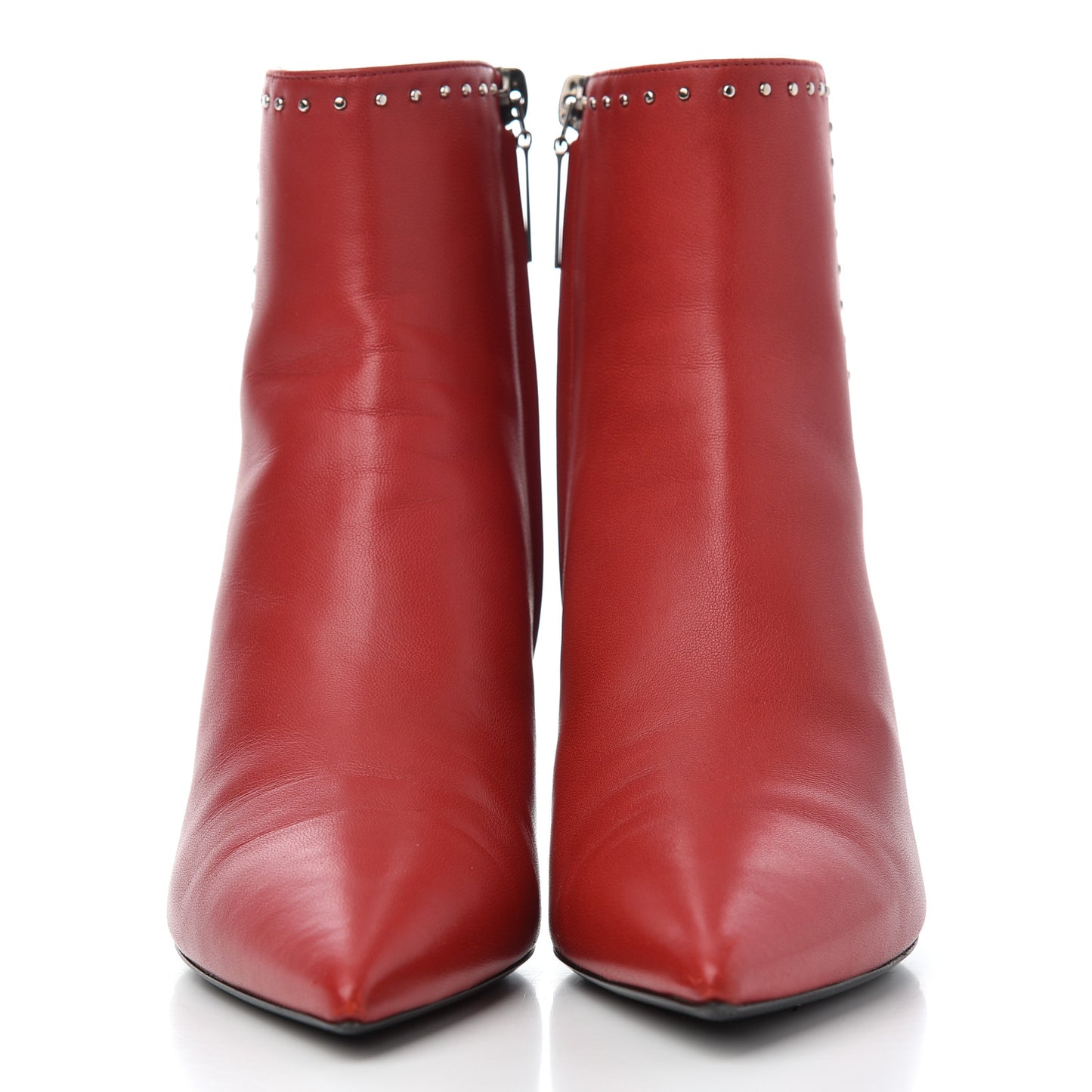 Calfskin Studded Charlotte 55 Boots 36 Red