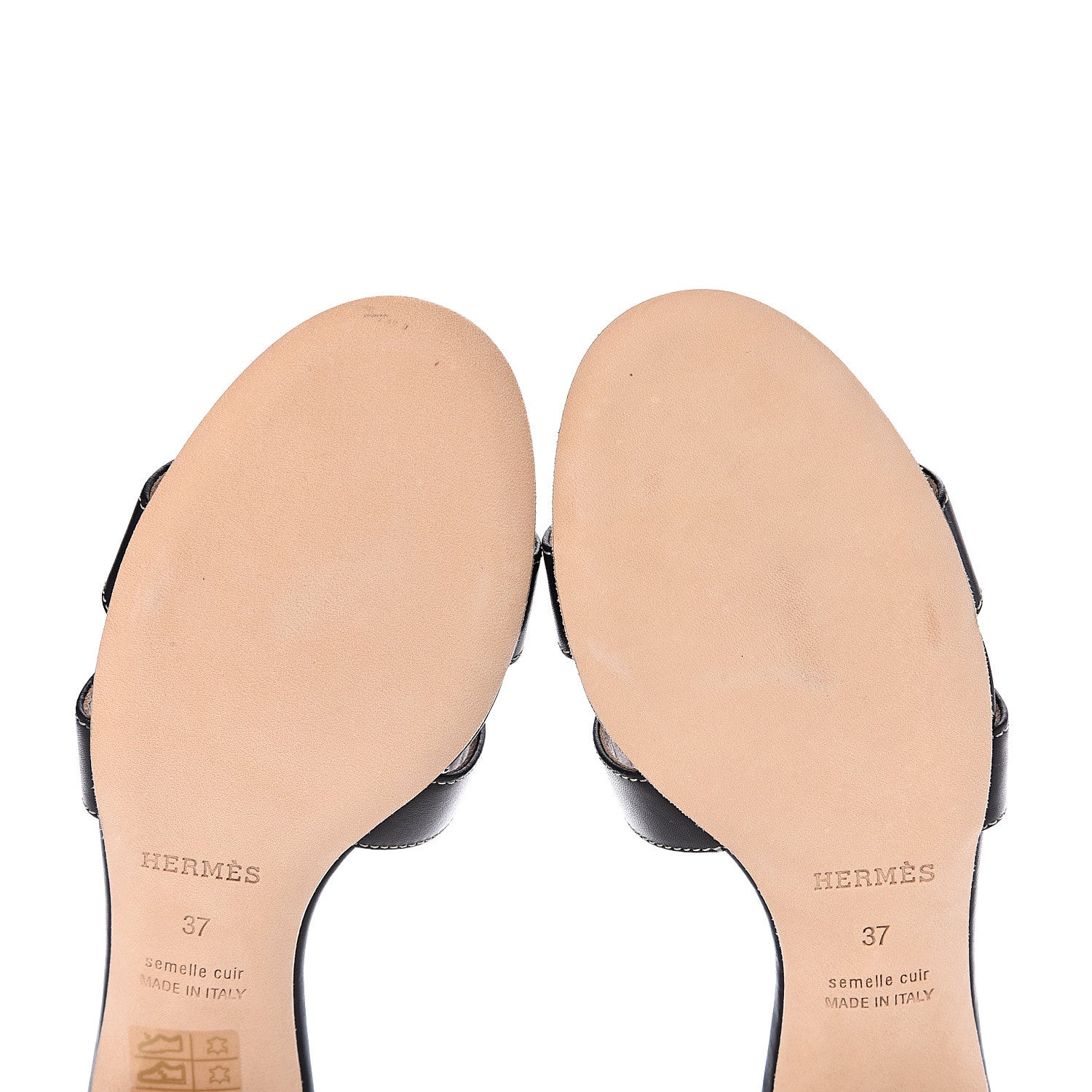Hermes Calfskin Oasis Sandals 37 Black 8 of 11