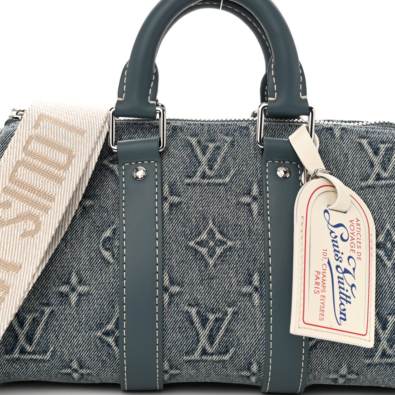 Louis Vuitton Monogram Washed Denim Keepall Bandouliere 25 8 of 10