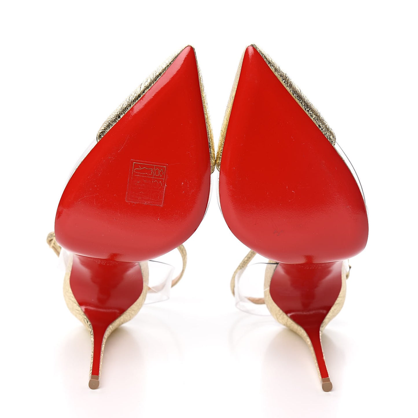 Metallic PVC Nosy Spikes 100 Pumps 38.5 Gold