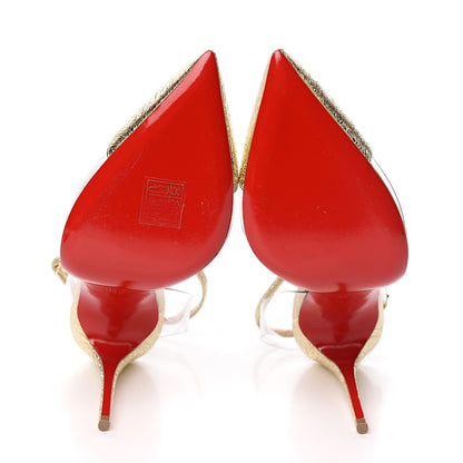 Christian Louboutin Metallic PVC Nosy Spikes 100 Pumps 38.5 Gold 5 of 8