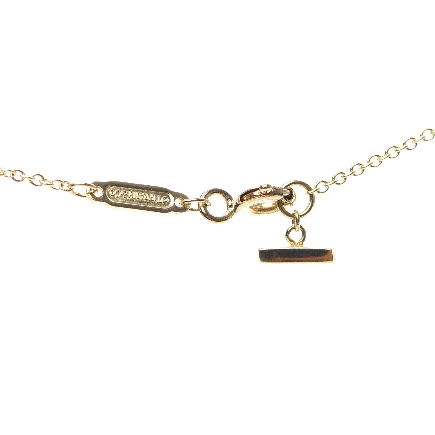 Tiffany 18K Yellow Gold Small T Smile Pendant Necklace 5 of 6