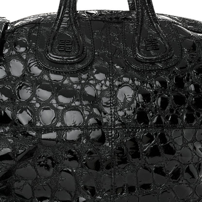 Givenchy Patent Crocodile Embossed Large Nightingale Black 7 of 11
