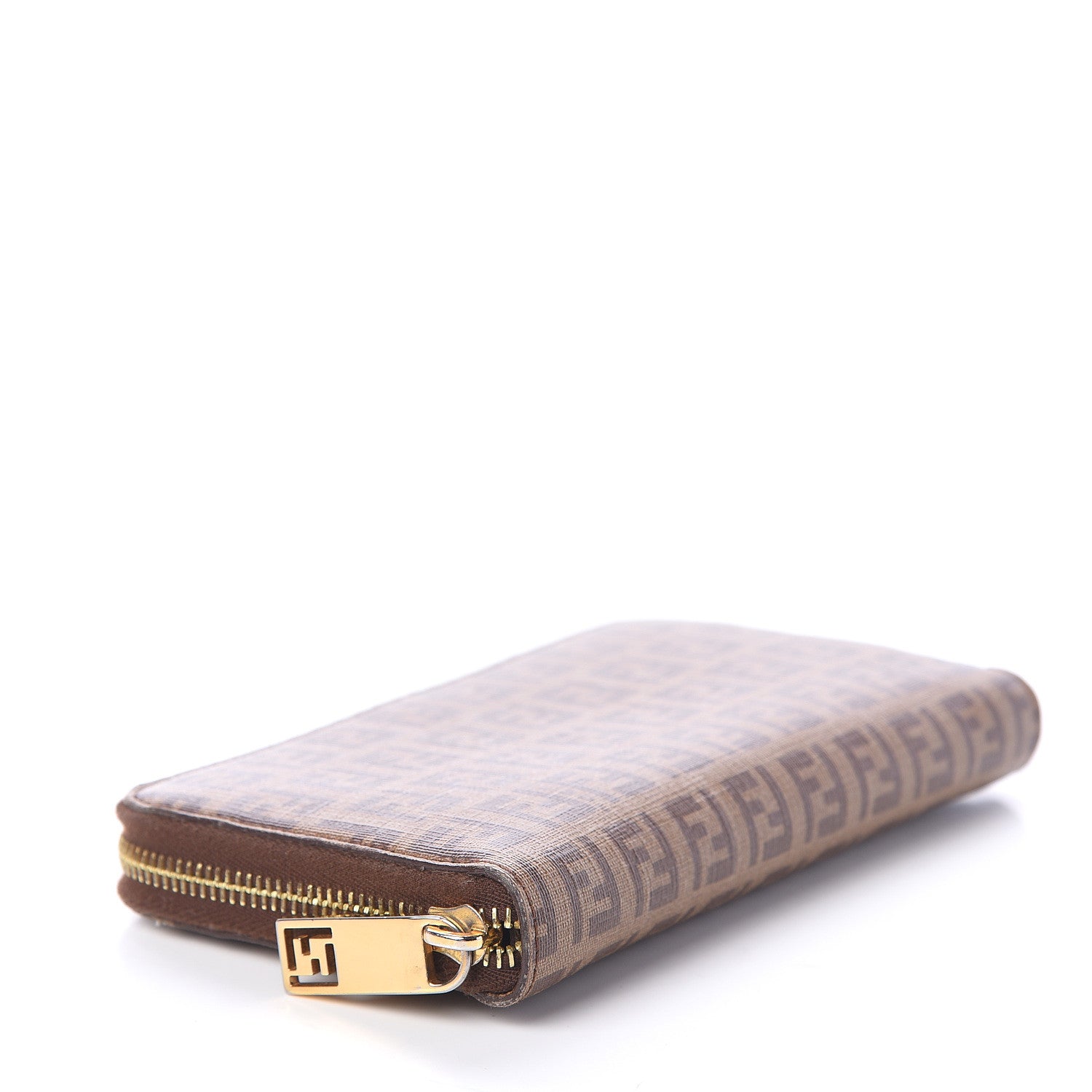 Fendi Zucchino Spalmati Forever Zip Around Wallet Nocciola 3 of 5