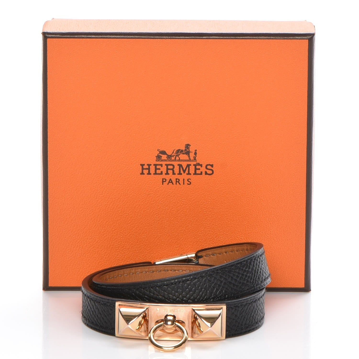 Hermes Epsom Rivale Double Tour Bracelet S Black 14 of 15