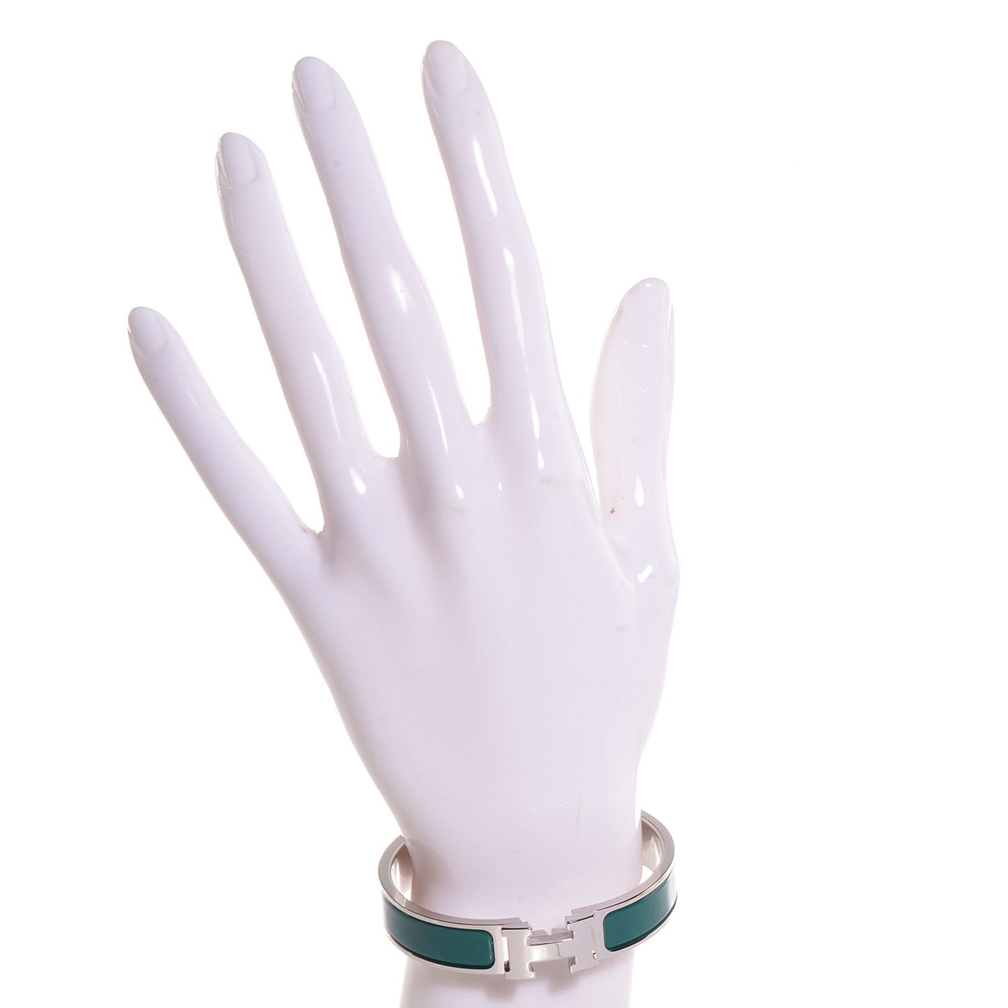 Narrow Enamel Clic Clac H Bracelet PM Bleu Green