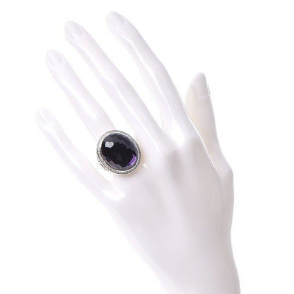 David Yurman Sterling Silver Diamond Black Orchid 26mm Signature Oval Ring 54 7 2 of 7