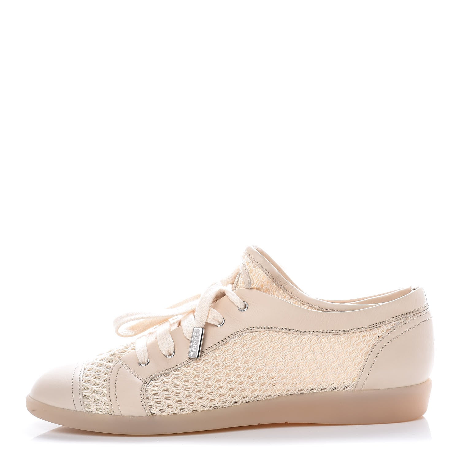 Chanel Mesh Lambskin Low Top Sneakers 40 Beige 1 of 6
