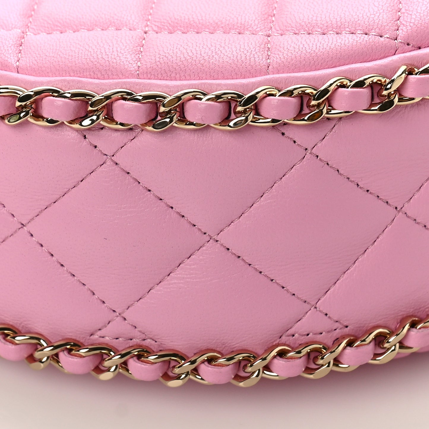 Lambskin Quilted Small Hobo Bag Pink