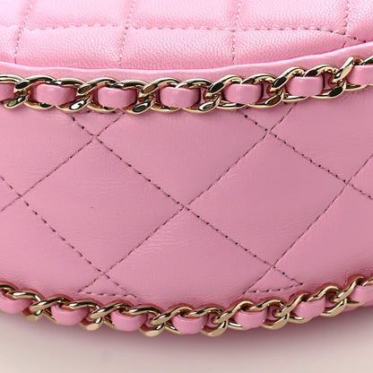 Chanel Lambskin Quilted Small Hobo Bag Pink 8 of 9