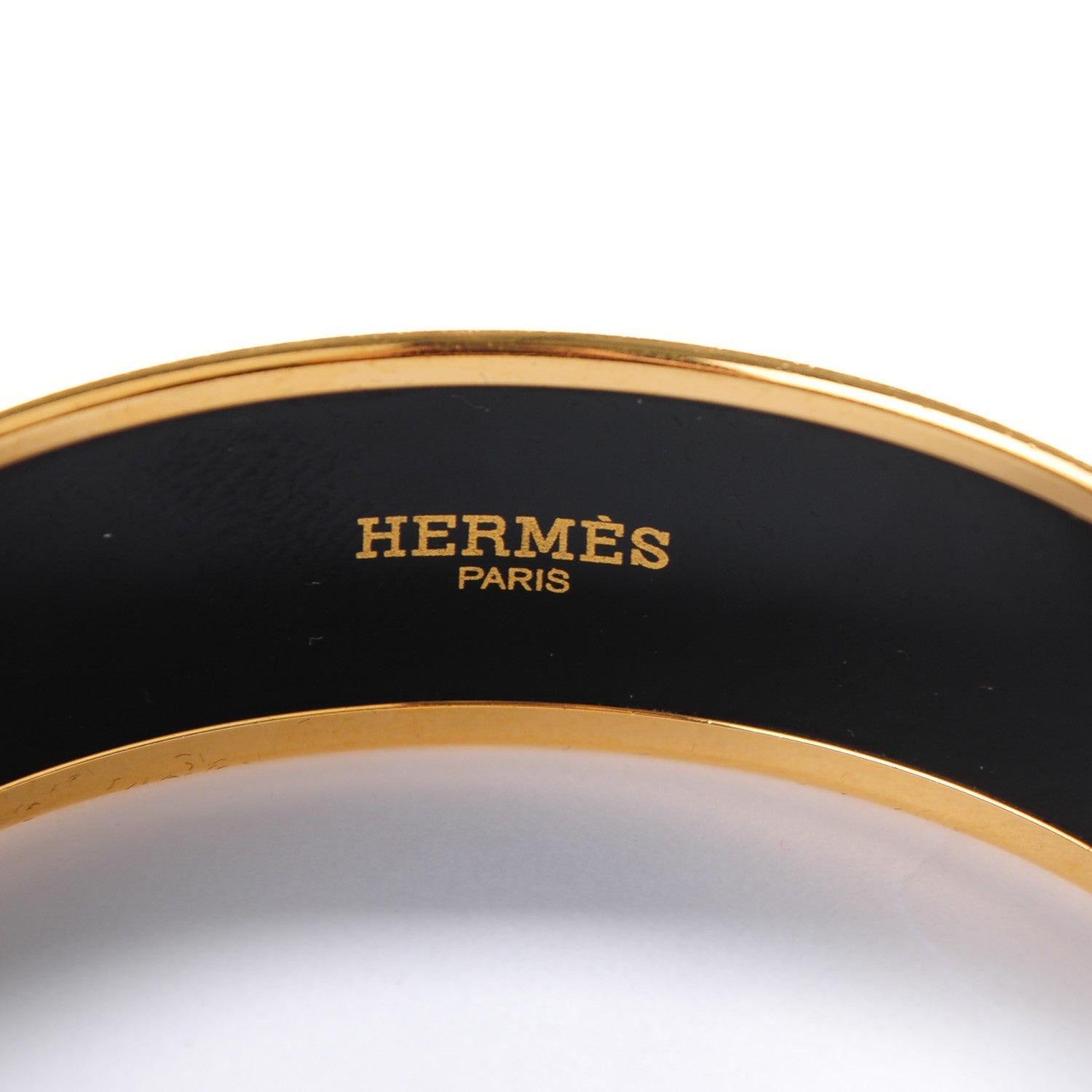 Hermes Enamel Printed Wide Balcons du Guadalquivir Bracelet 65 Gold 3 of 5