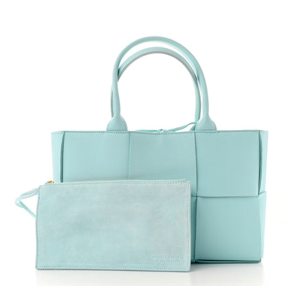 Bottega Veneta Grained Calfskin Maxi Intrecciato Small Arco Tote Pale Blue 3 of 12