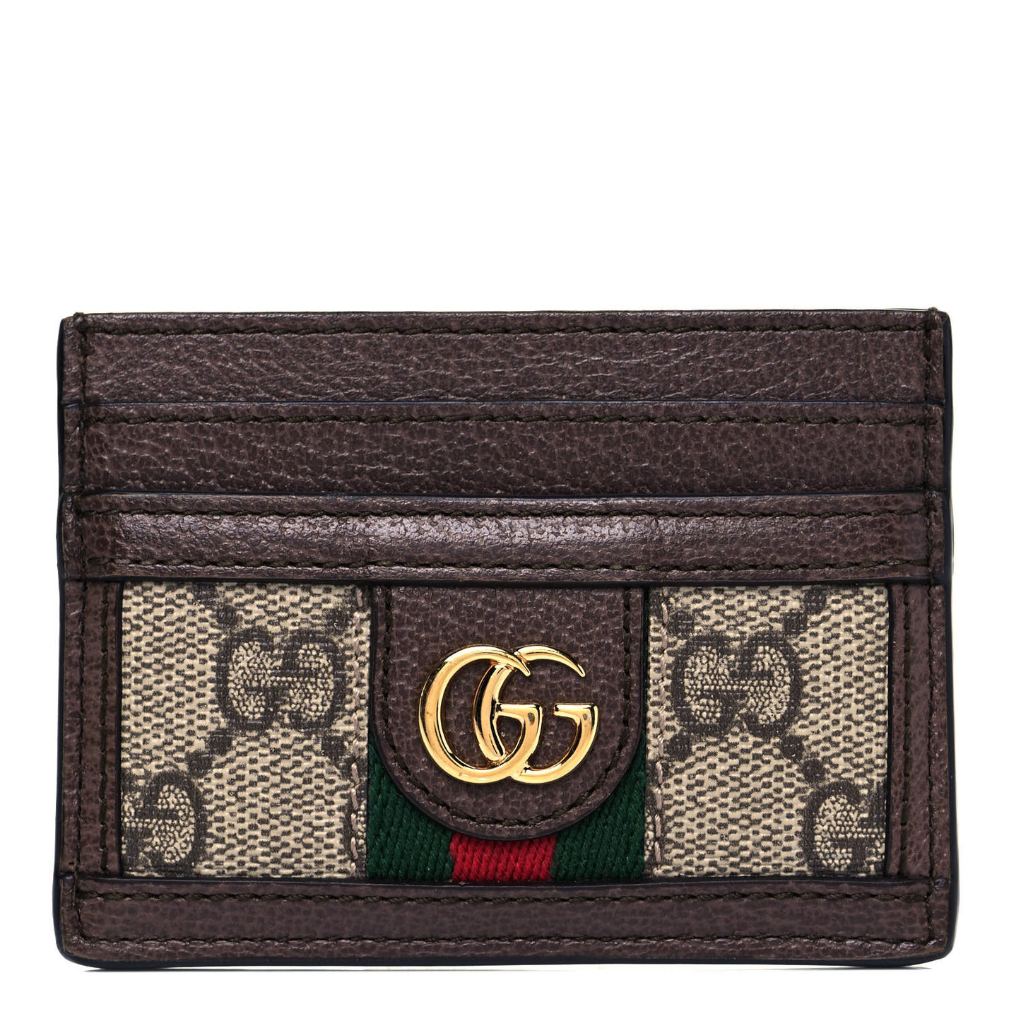 GG Supreme Monogram Ophidia Card Holder Brown