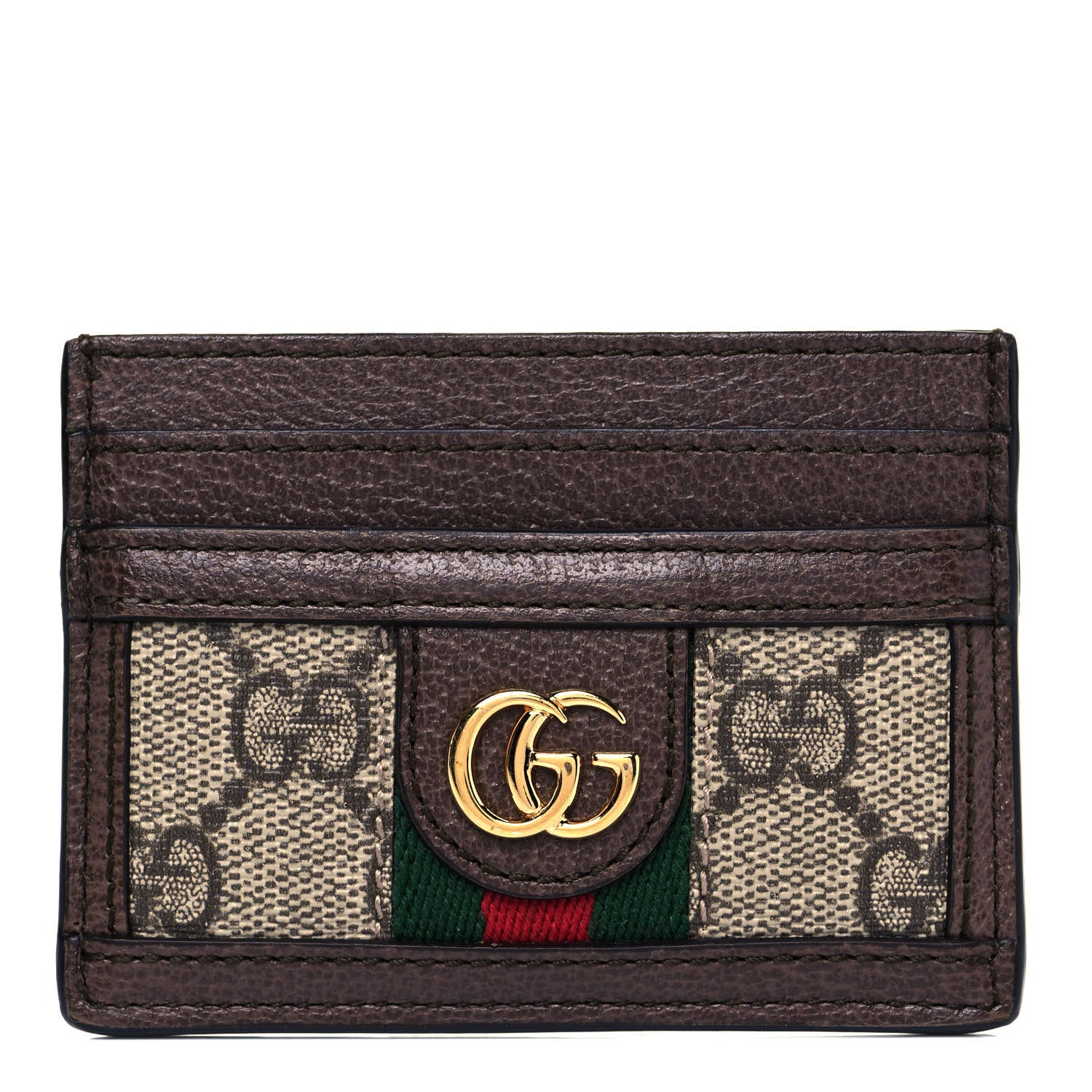 Gucci GG Supreme Monogram Ophidia Card Holder Brown 1 of 6