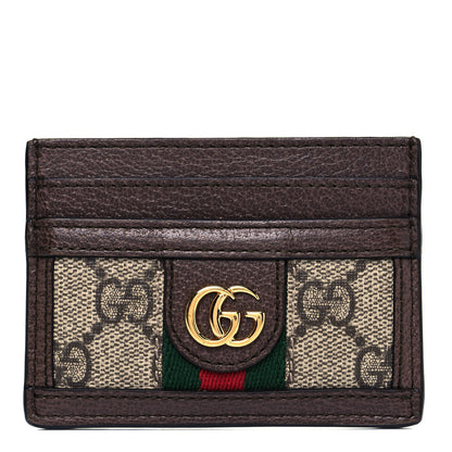Gucci GG Supreme Monogram Ophidia Card Holder Brown 1 of 6