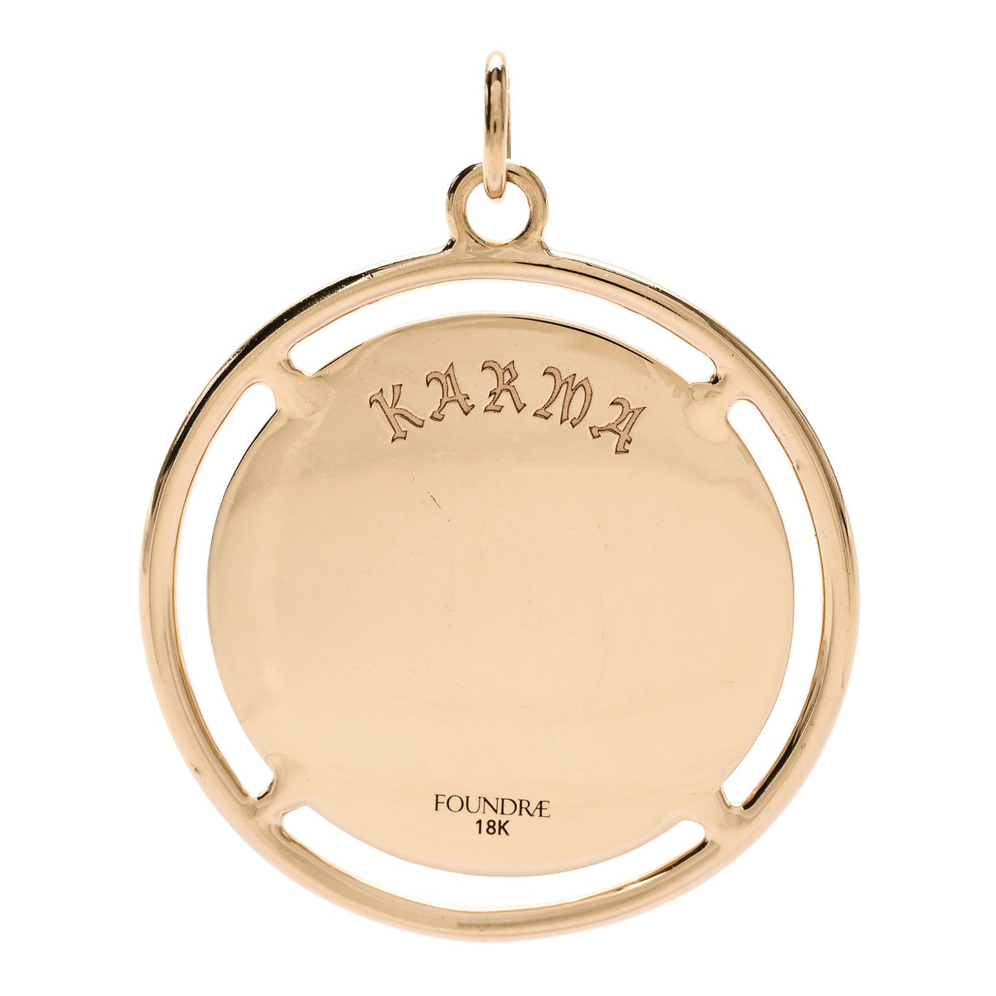 18K Yellow Gold Large Karma Medallion Pendant