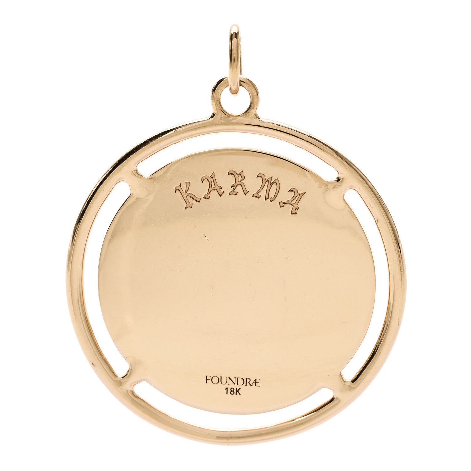 Foundrae 18K Yellow Gold Large Karma Medallion Pendant 3 of 4