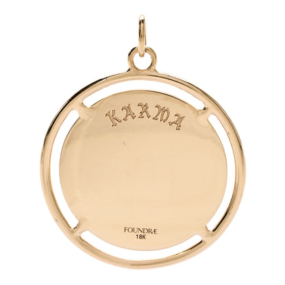 Foundrae 18K Yellow Gold Large Karma Medallion Pendant 3 of 4