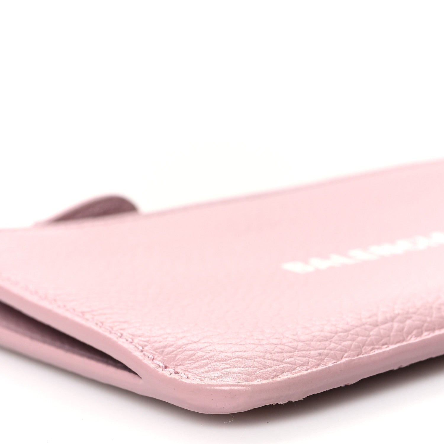 Balenciaga Grained Calfskin Logo Large Cash Long Coin Card Holder Powder Pink White 7 of 9