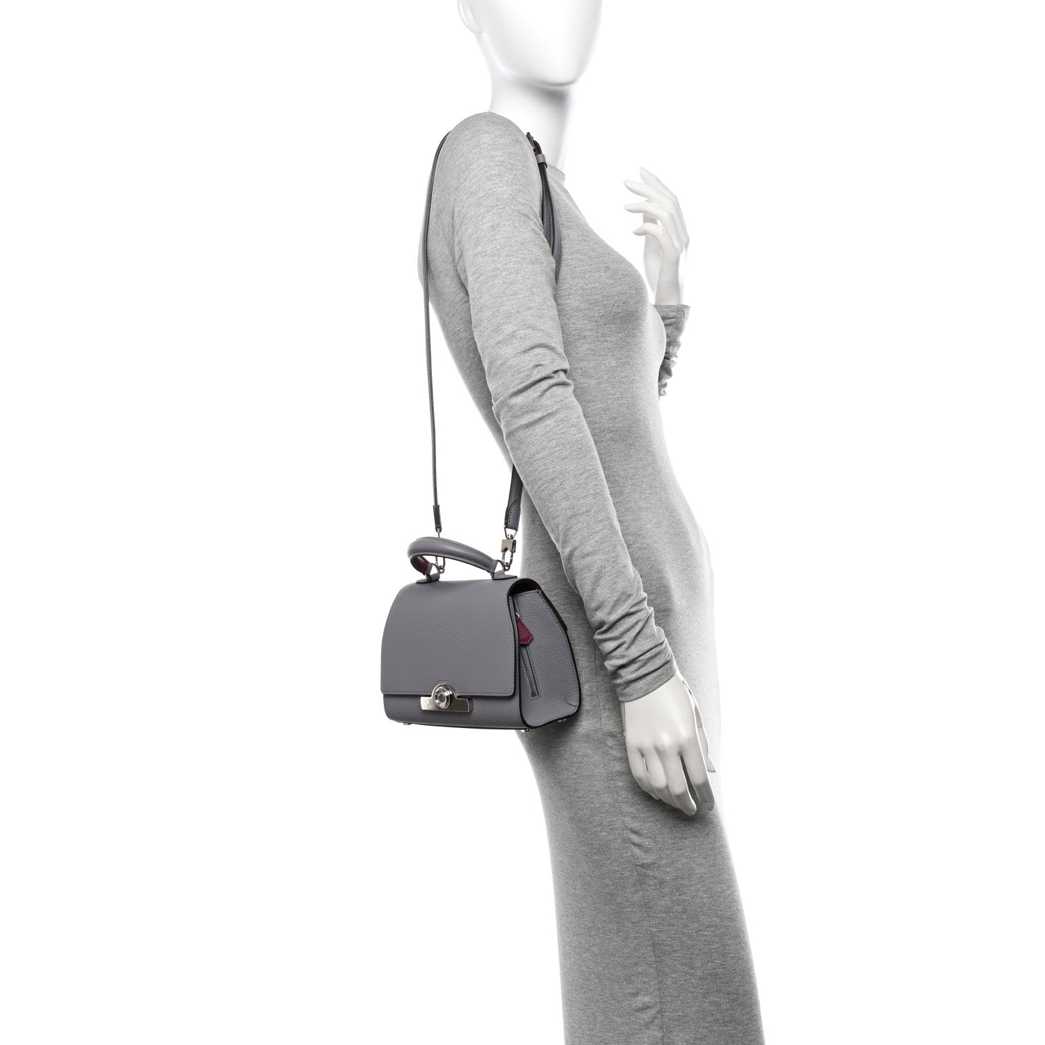 Moynat Taurillon Blush Rejane BB Polar Eggplant 2 of 9