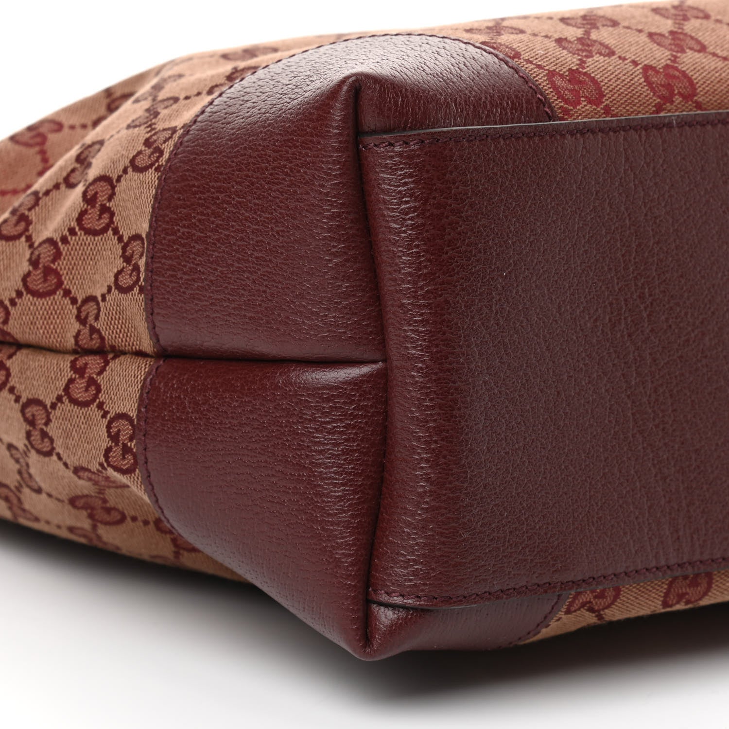 Gucci Monogram Textured Dollar Calfskin Web Medium Ophidia Shopping Tote Sahara Rubino Chardonnay 16 of 21