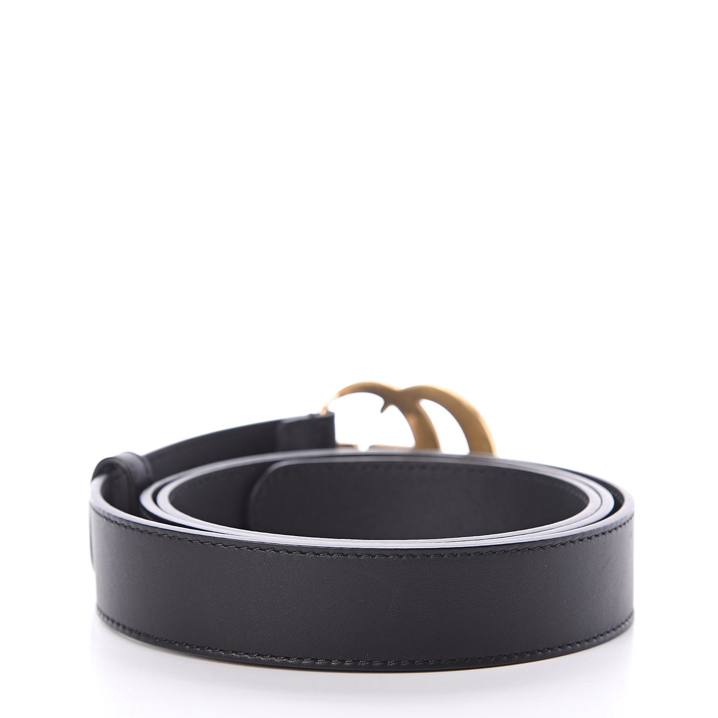 Moon Calfskin Double G 30mm Belt 105 42 Black